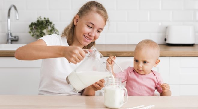 Kada vaikui galima duoti pieno produktą?